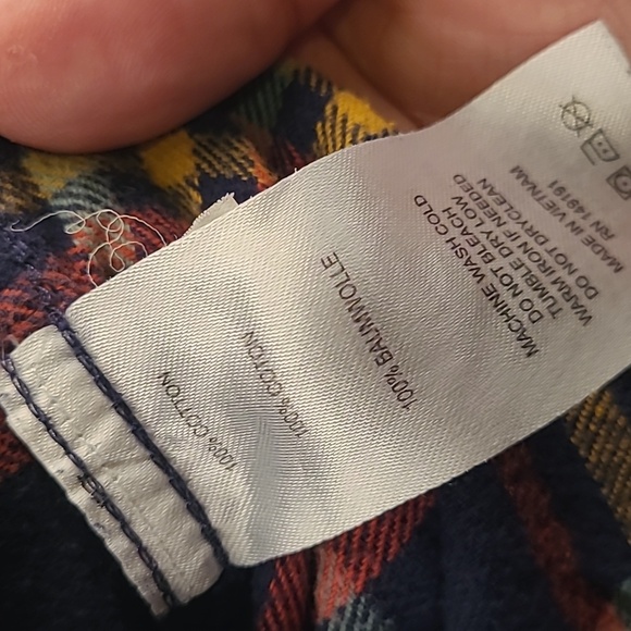 TOPO DESIGNS Dark Navy Multicolor Plaid Flannel Cotton S Mens‎ Long Sleeve Shirt - Picture 8 of 8